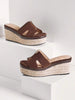 SHUZIA Women's Minimalist Cut-Out Slip-On Platform Sandals